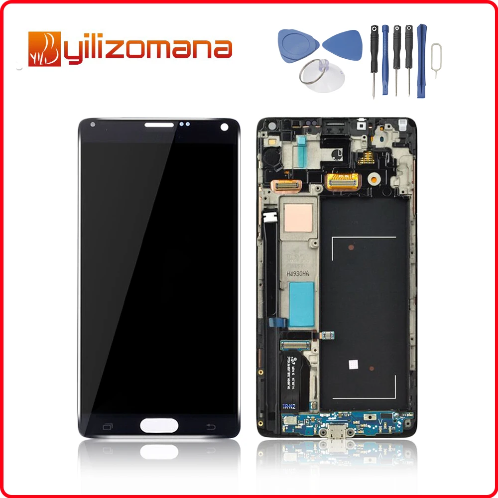 

5.7'' Super AMOLED For SAMSUNG GALAXY Note 4 LCD Display Touch Screen Digitizer for Samsung Note 4 Display N910F LCD with Frame