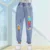 2021 Весна Повседневная Девушки Джинсовые Джинсы Синий Slim Fit Джинсовый Материал Для Девочек Брюки Брюки Детская Одежда Рваные Джинсы Для Детей