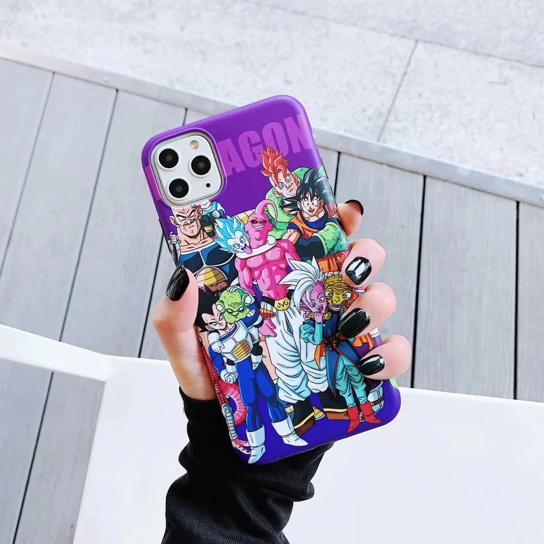 Японский Dragon Ball Z Goku Vegeta чехол для iPhone 6 6s Plus 7 7plus 8 8plus 11 Pro X XS Max XR фиолетовый задний