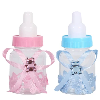 

100pcs Girl Boy Baby Shower Decorations Chocolate Candy Bottle - 50Pcs Pink & 50Pcs Blue