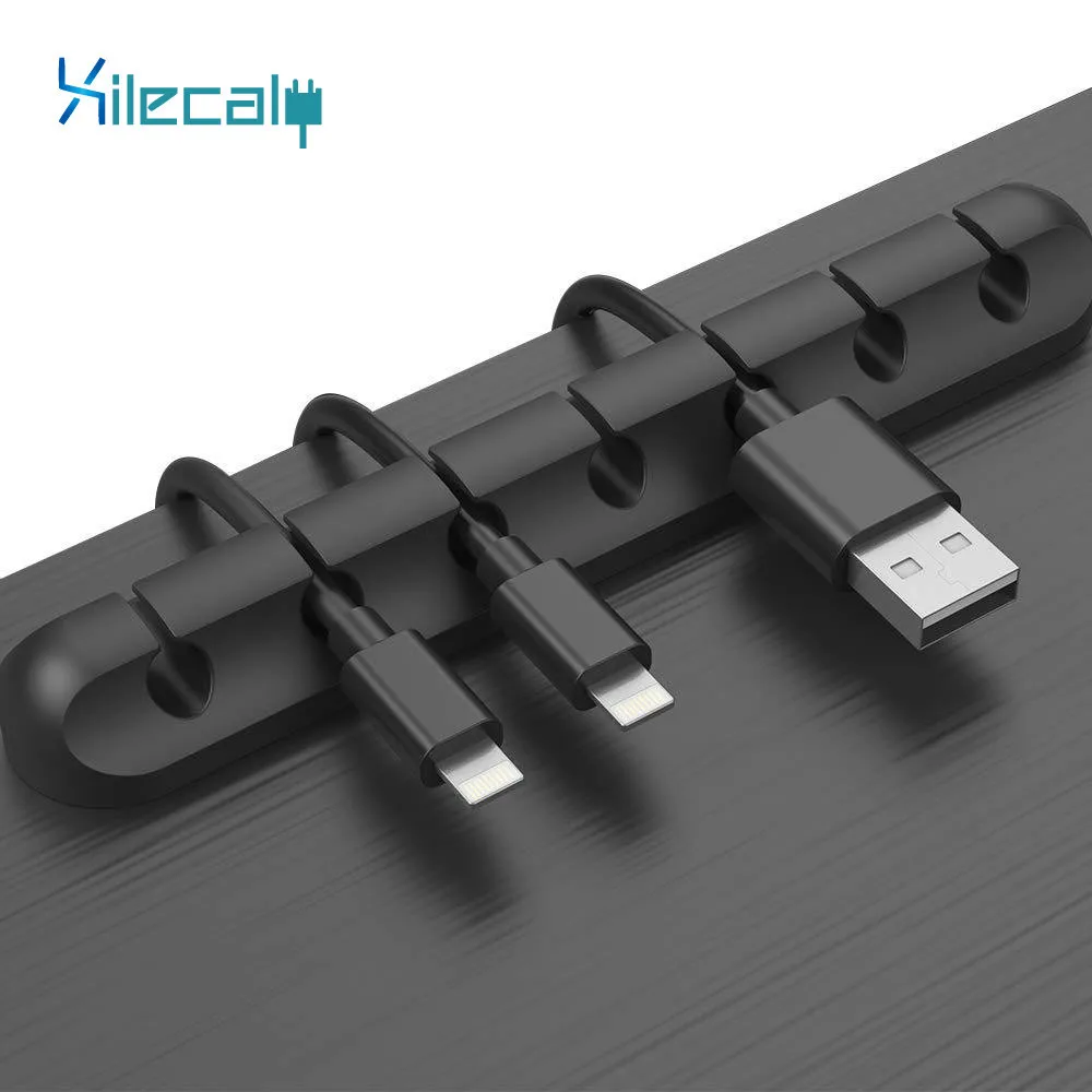 Держатель USB для кабеля силиконовый органайзер кабелей гибкая намотка держатель