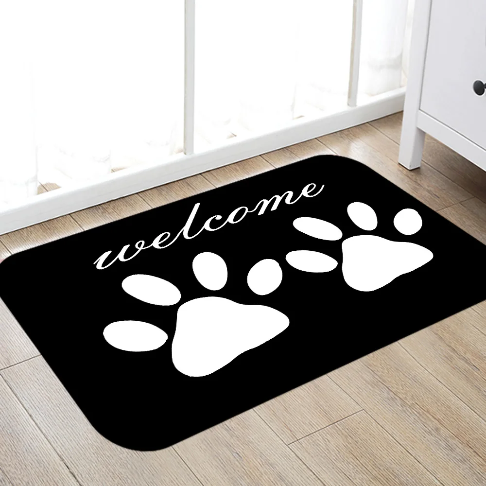 

Hot welcome welcome mat non-slip water-absorbent ash washable mat flannel printed soft and comfortable mat 50 80 size