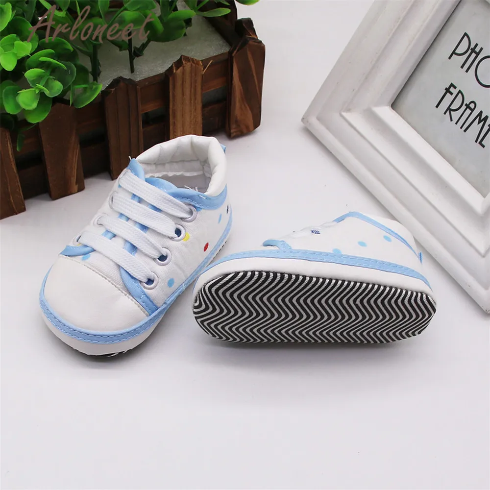 ARLONEET обувь для малышей; нескользящая парусиновая обувь для девочек и мальчиков; кроссовки для мальчиков с принтом в горошек; подарки; вечерние туфли из мягкой ткани для маленьких девочек