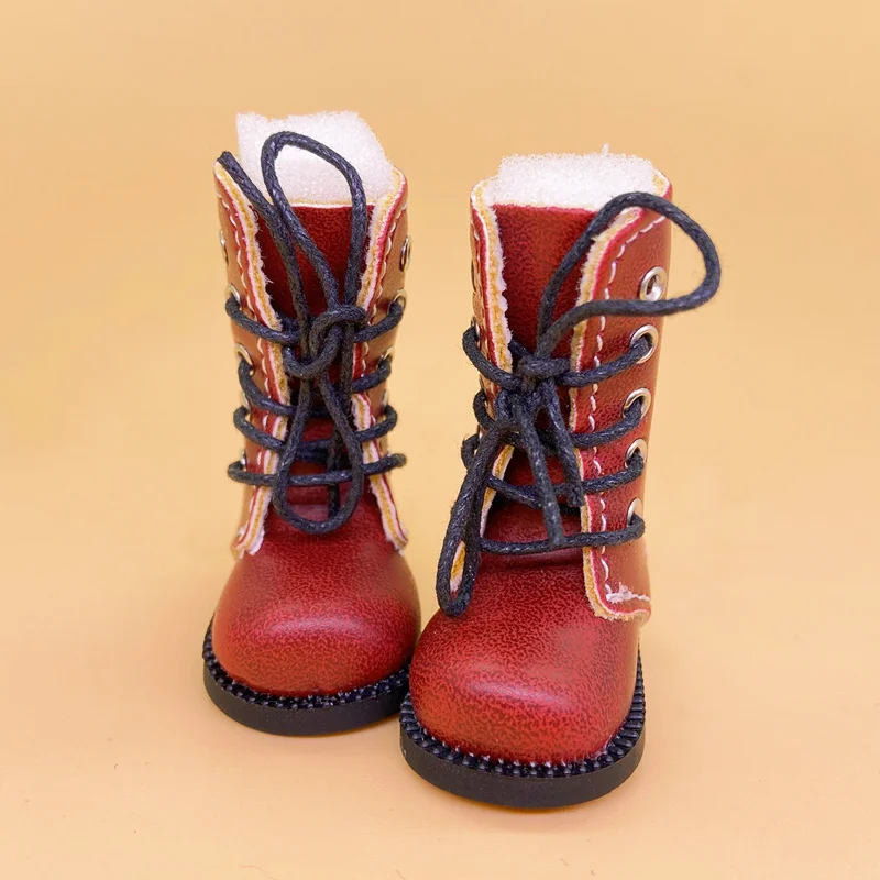 Doll Boots 1/8 Toy Shoes For Blythe Pullip Doll 3.8cm Mini Winter Leather Boots Shoes For Blyth Accessories For Dolls Toys doll shoes,doll accessories