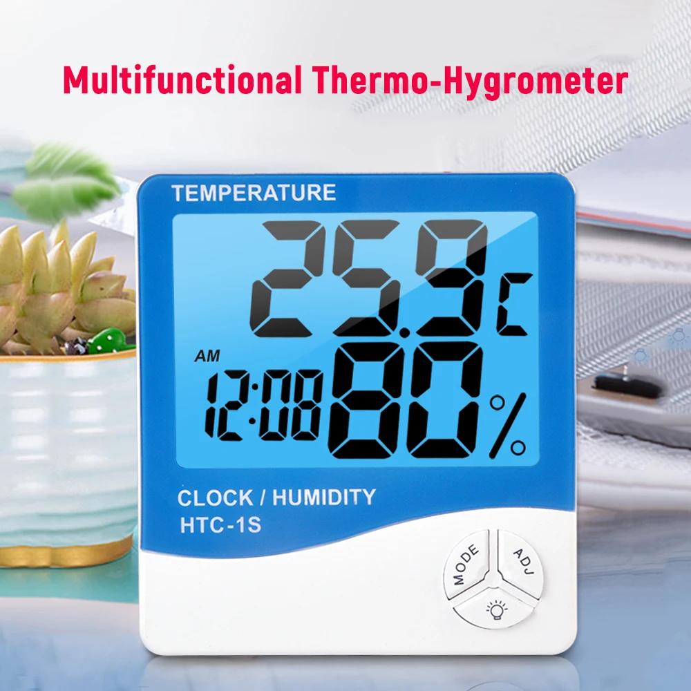 

LCD Digital Thermometer Hygrometer Room temperature meter Humidity Gauge Meter Alarm Clock Thermo-Hygrometer Digital Thermostat