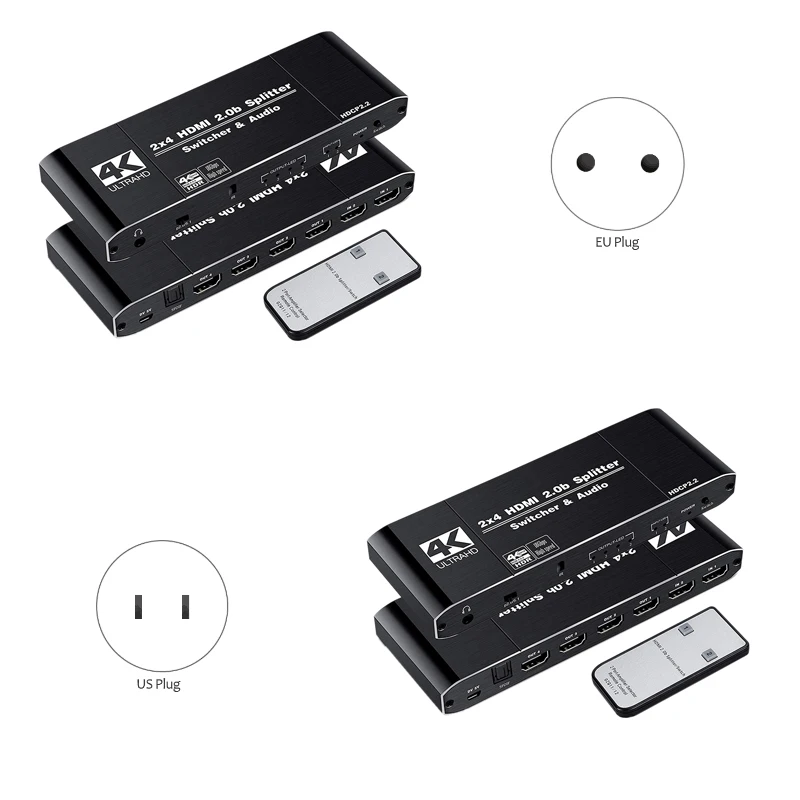 HDMI матрица 4X2 4K HDR переключатель сплиттер 4 в 2 Out Оптический o экстрактор