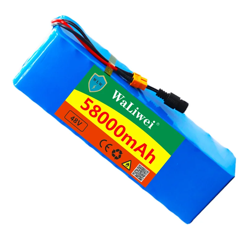 48v 58Ah большой capacity48v Батарея 1000w 13S3P комплект литий ионный батарей пакет для 54 6 v E