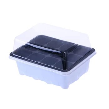 

5 Set 12 Cells Nursery Pot Planting Seed Tray Kit Plant Germination Box with Lid Garden Grow Box