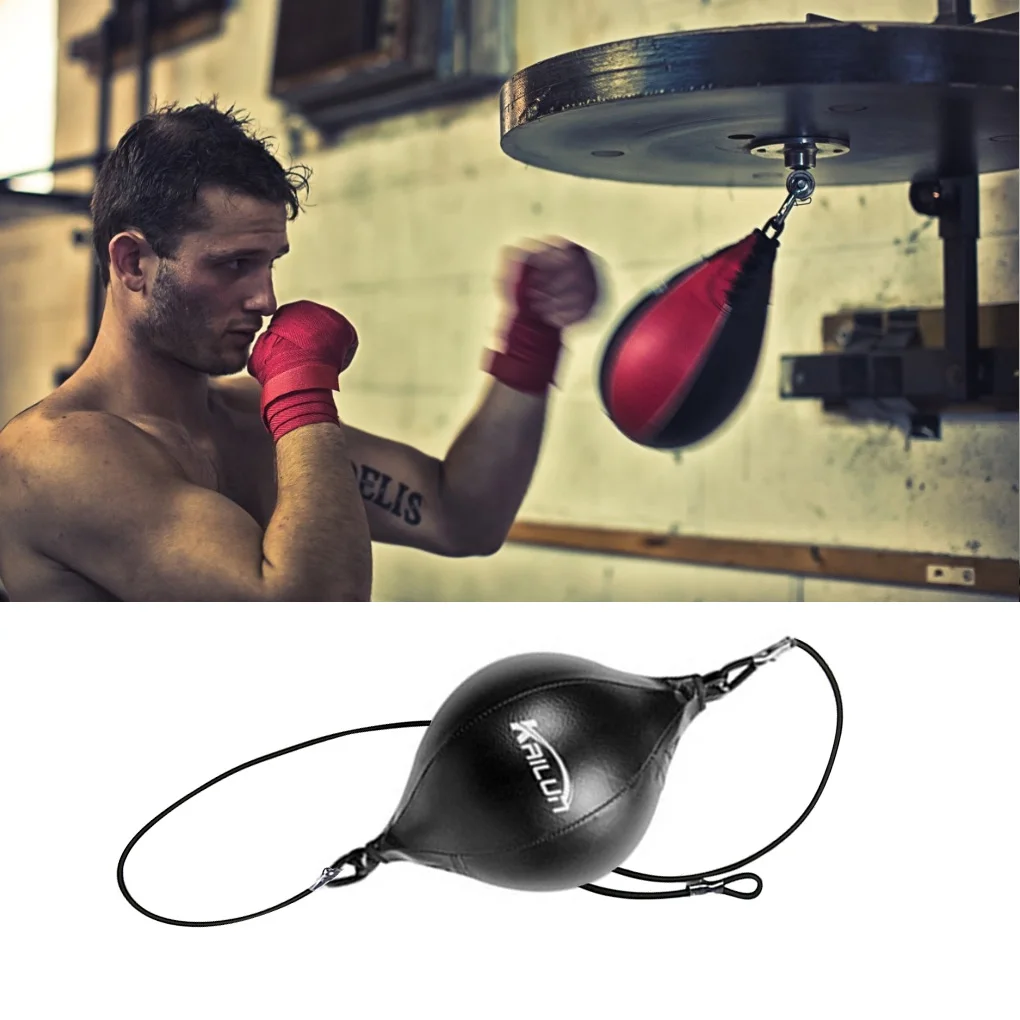 PU Leather Punching Ball PU Pear Boxing Bag Fitness Training Hanging