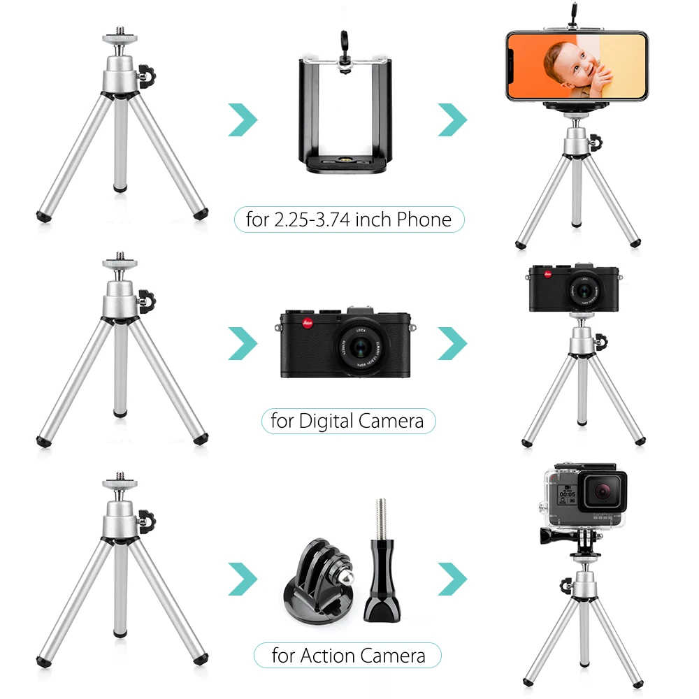 Vamson мини масштабируемый монопод Штатив для Go Pro Аксессуары для GoPro Hero 7 6 5 4 3+ для Sj4000 для Xiaomi для Yi камеры VP413