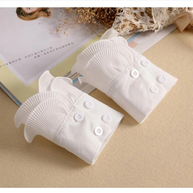 Decorated Cuff Fake Sleeves Autumn Winter Wild Sweater Decorative Sleeves Flounces Wrist Sleeves Lace Pleated Wrist
