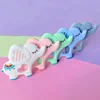 1PCS Elephant Silicone Baby Teether Cartoon Animal BPA Free beads Teething Necklace DIY Shower Food Grade Teether Chew Toy 2