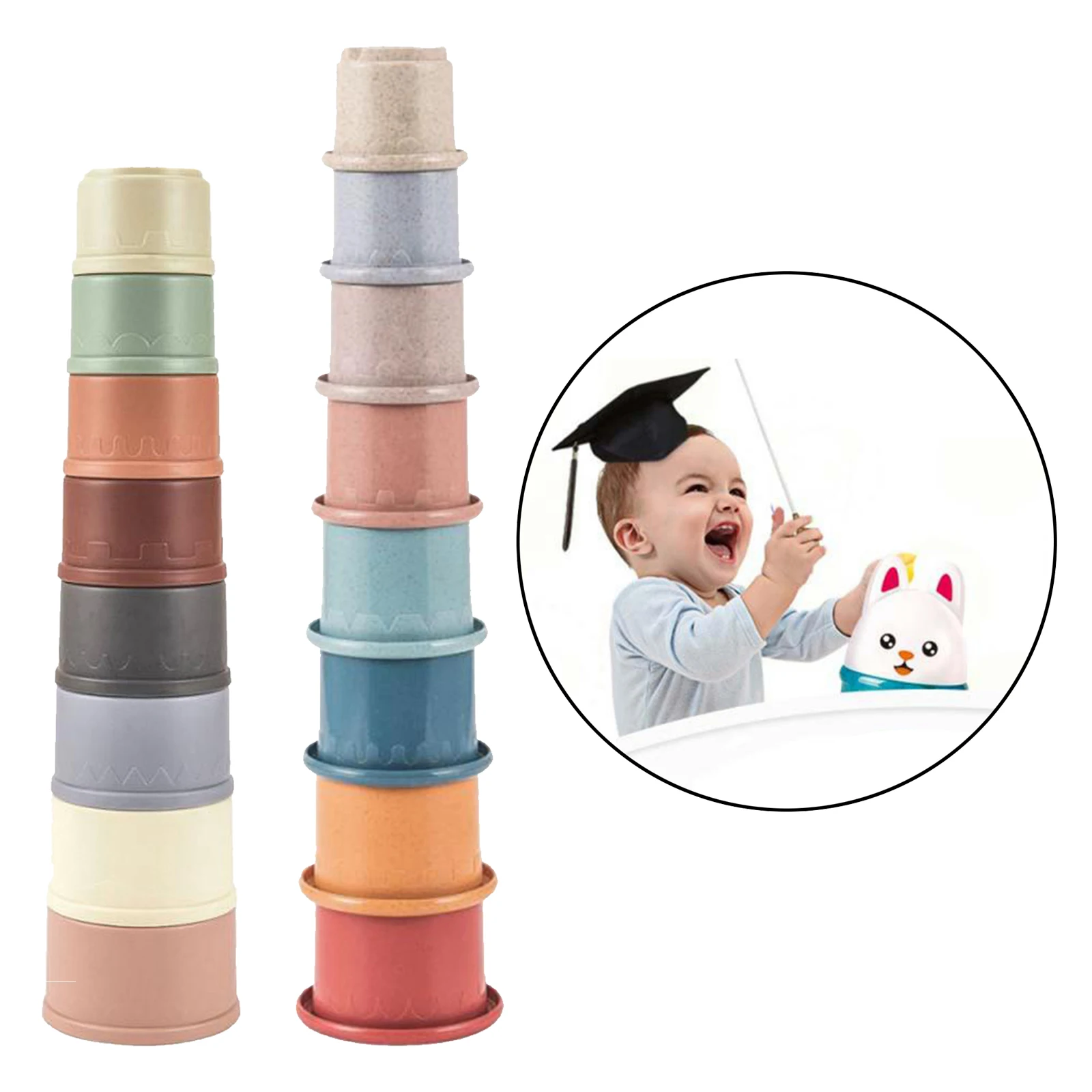 Baby Educational Building Toys Set of 8pcs Stacking Cups fpr Kids Age 6 Months