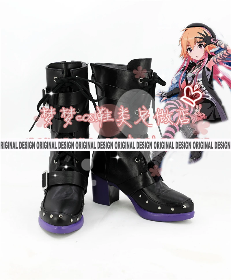 Костюм персонажей аниме «идолм Золушки» для девочек Rin Shibuya Mio Honda Riina Tada Shiki; обувь для костюмированной вечеринки - Цвет: Темно-серый