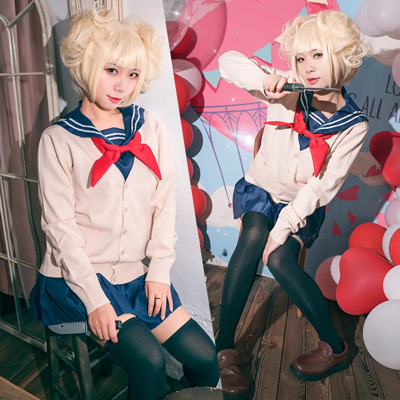 Anime Cosplay My Hero Academia Himiko Toga Costume Midoriya Izuku Deku Halloween JK Suits For Women |