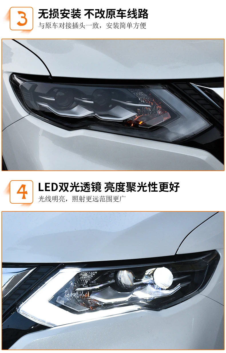 2 шт. светодиодный фары для Nissan X-Trail светодиодный автомобильный фонарь ангельские глазки ксенон HID комплект Противотуманные фары светодиодный дневные ходовые огни