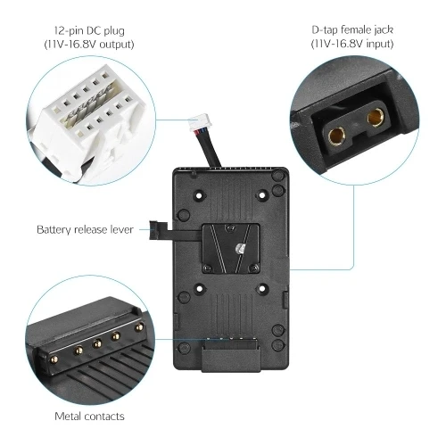 V-Mount V-Lock Батарейная пластина адаптер 11 V-16,8 V вход и выход источник питания/для Blackmagic Design URSA/URSA Mini 4 K/URSA Mi