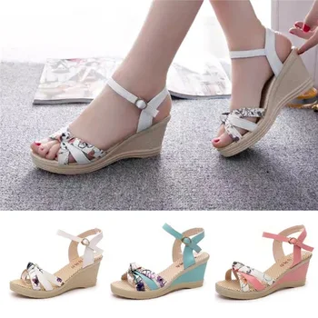 

Women Sandals Summer 2020 Female Shoes Woman Peep-toe Wedge Comfortable Sandals Slip-on Flat Sandals Female Sandalias