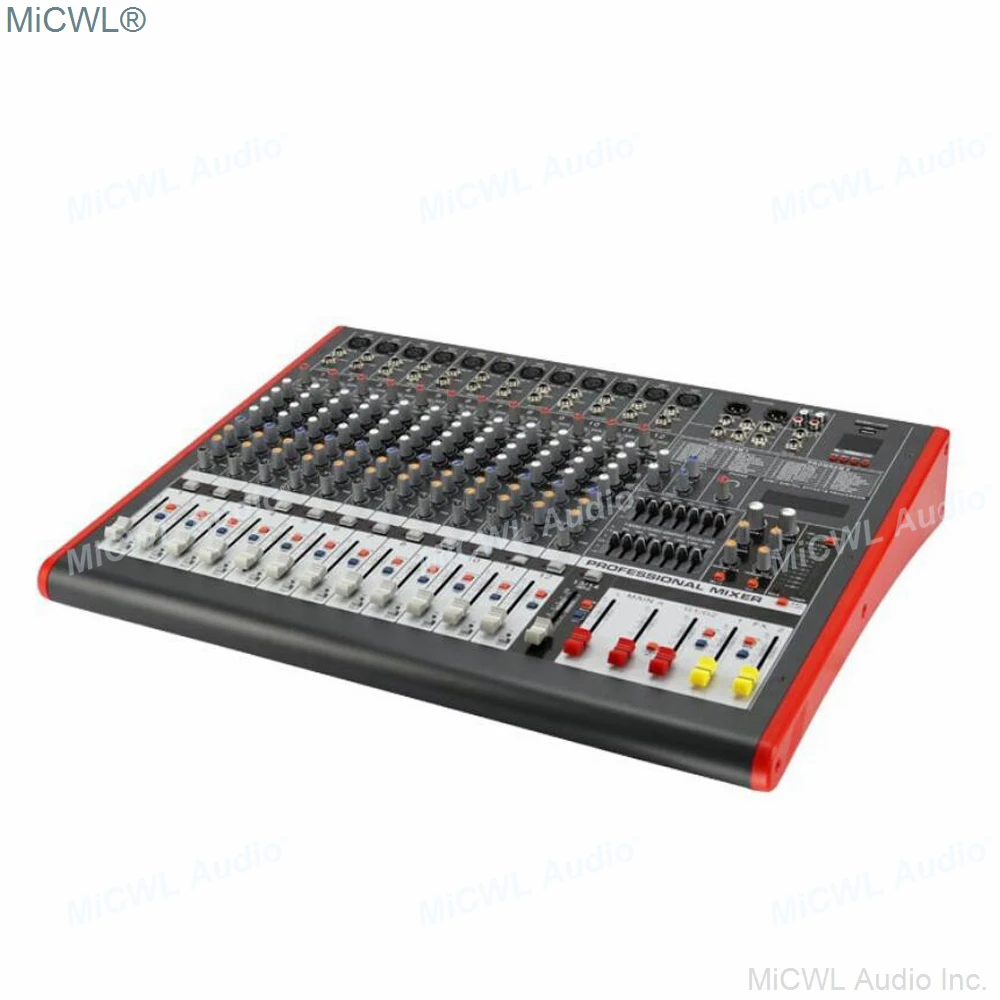 US $350.24 MiCWL 12 Channel Professional Audio Mixer Two Group Mixer Mixing Console DJ Studio Dual Group 7 Brand EQ And Effect USB 48V