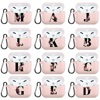

Flower 26 English Name Floral Letter Case For Airpods Pro Pink Case Bluetooth Earphone Protective Cover For Air Pods Pro 3 Funda