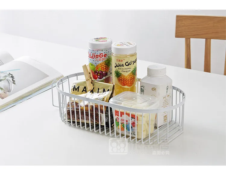 Free punching wrought iron bathroom shelf vanity bathroom wall hanging strong seamless stickers storage rack WF10111117