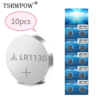 

10PCS TSRWPOW Original Cell Coin Battery AG10 D189 SR1130 GP89A KA54 LR1130 LR54 RW89 V10GA 389 Lithium Batteries Button Battery