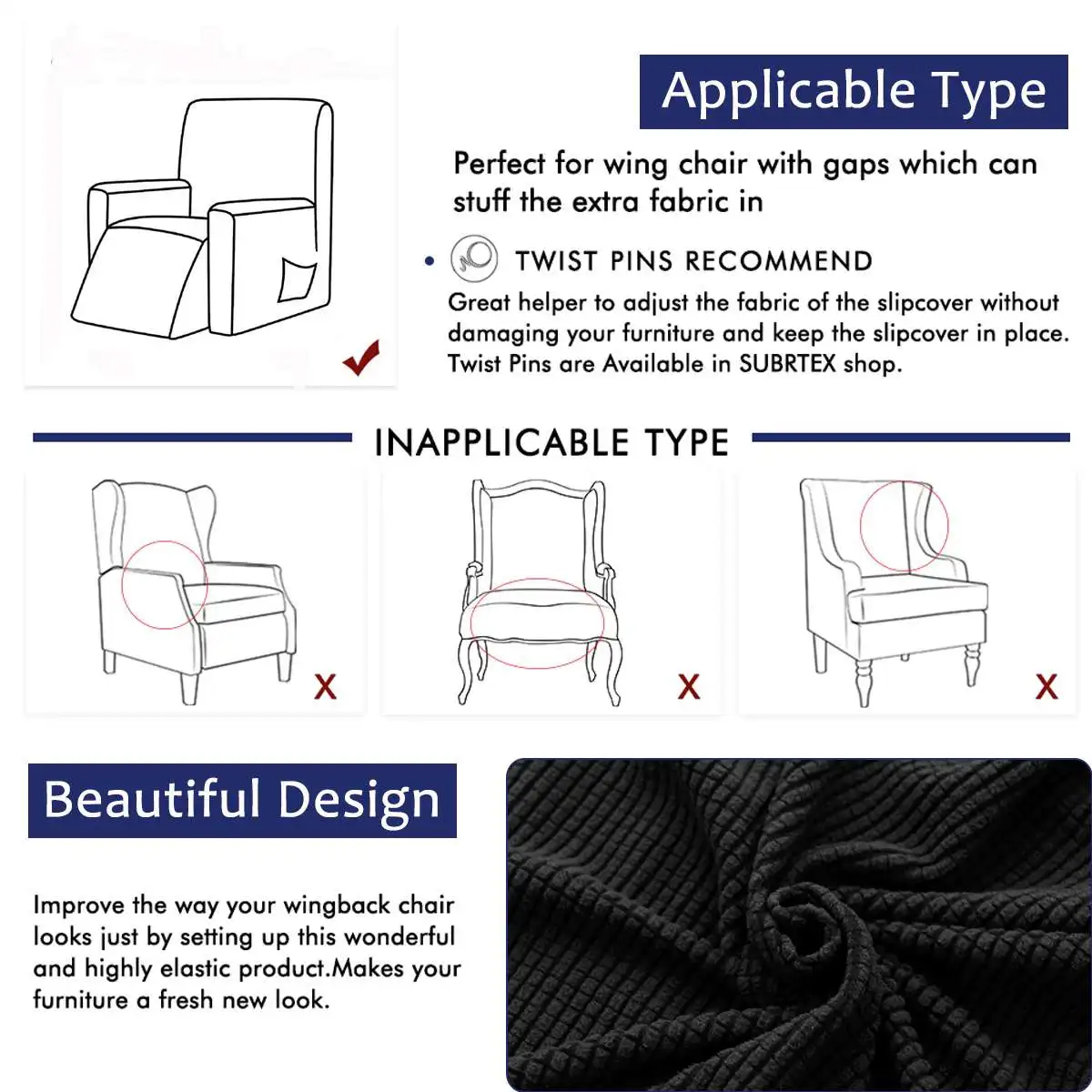 Recliner Couch Cover All-inclusive Sofa Cover Elasticity Stretch Anti-slip Furniture Slipcovers Chair Protector Single Seat Sofa