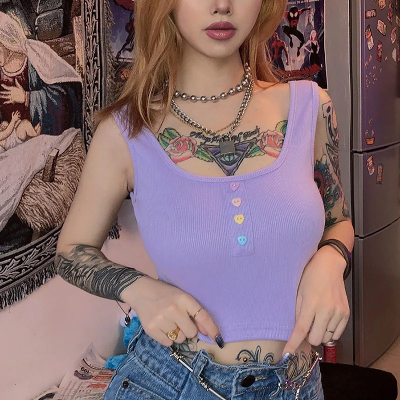 Camisoles& Tanks, Женский Топ, сексуальный, для маленькой девочки, Harajuku, ребристые, вязаные, кроп-топы, женские топы на бретелях, повседневная, активная одежда, тонкая, базовая, Mujer