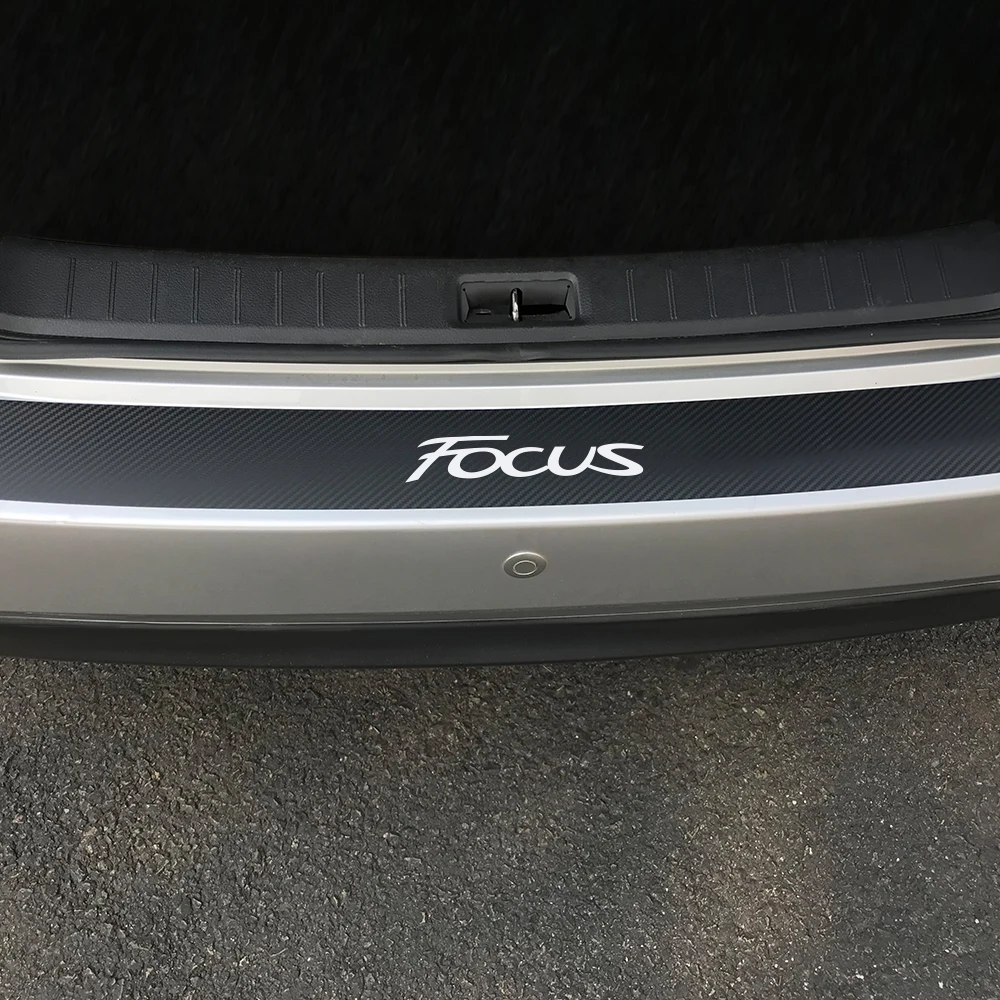 Для Ford Focus 2 3 1 MK2 MK3 MK1 наклейки из углеродного волокна на задний бампер автомобиля анти-царапина крышка авто багажник протектор Аксессуары