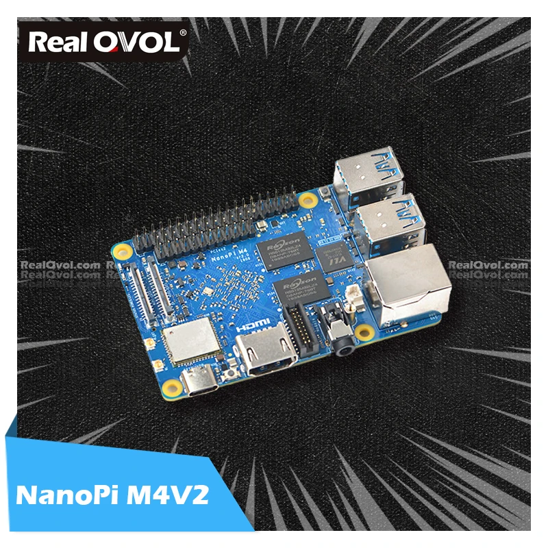 RealQvol FriendlyELEC NanoPi M4V2 4 Гб Rockchip RK3399 2 4G & 5G Двухдиапазонные интерфейсы совместимые с RPi