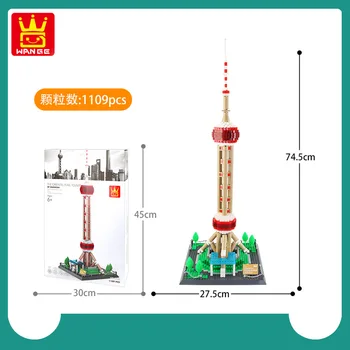 

DIY Oriental Pearl Tower Taj Mahal World Architecture Model Series Puzzle Assembling Toy Building Blocks