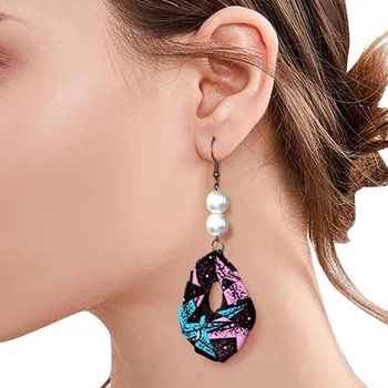 

Bohisen African Earing Ethnic Printed Batik Cotton Handicraft Earrings Wedding Africa retro StyleCarrier Women Earrings Gifts