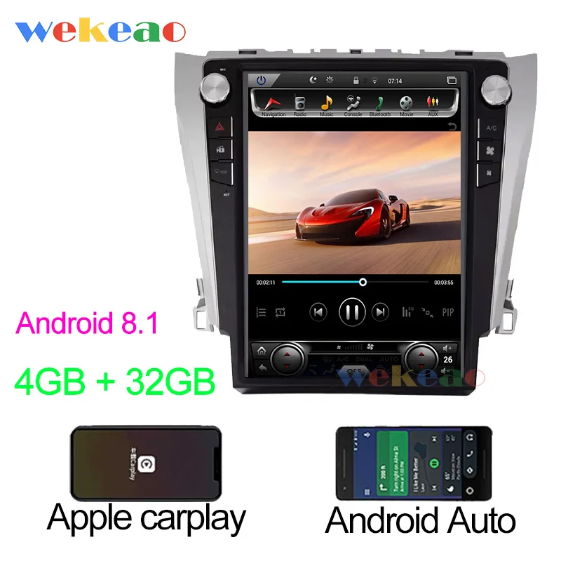 Android Car Radio Wekeao вертикальный экран Tesla стиль 12,1 ''Android 8,1 автомобильный Dvd мультимедийный плеер для Toyota Camry Автомагнитола 2012 - Цвет: Android Car Radio