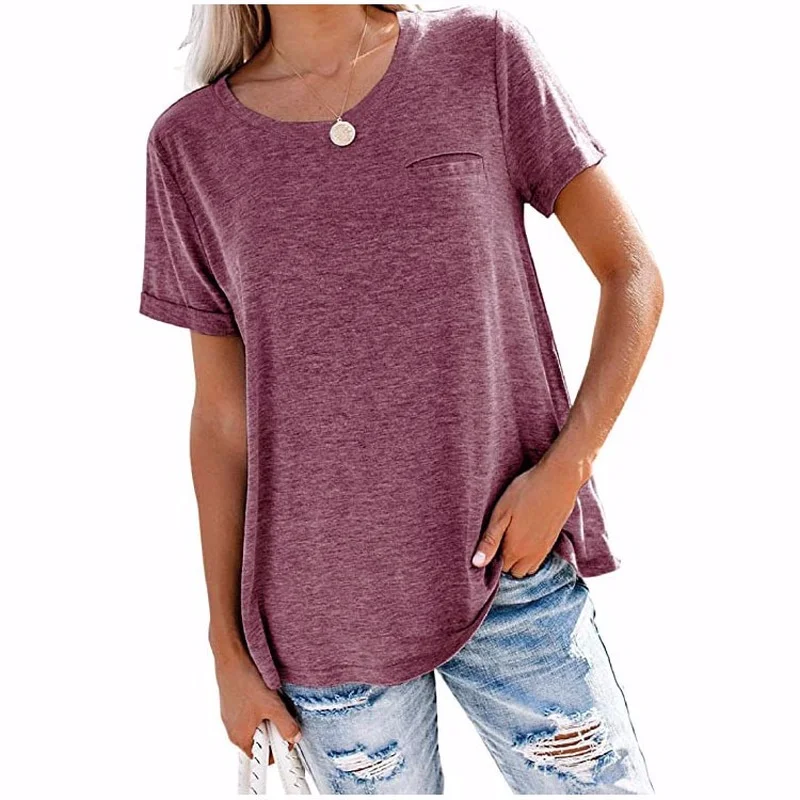 5xl 4xl Oneck Tshirt Women Summer Fashion Loose Solid Ladies Top