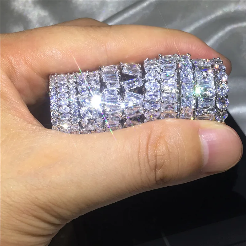 Модное женское и мужское кольцо на палец из серебра 925 пробы с фианитом класса
