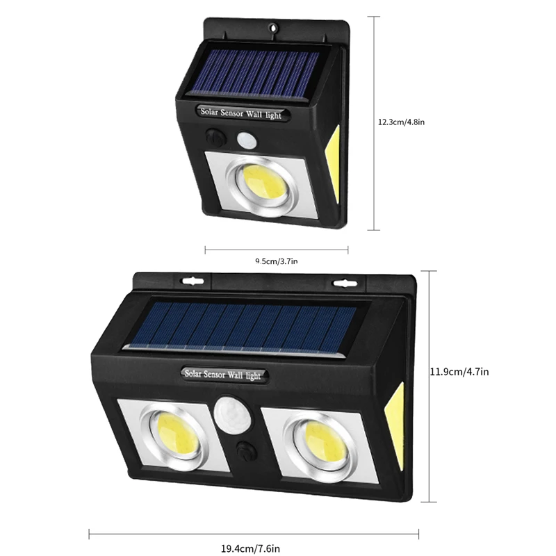 37/62 СИД солнечный светильник уличный ель движения Сенсор настенный светильник 3 односторонний световой Широкий формат объектива COB солнечный светильник s Водонепроницаемый лампа