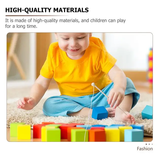 5pcs Wooden Magnetism Fishing Rod Toys for Children Early Educational Parent-child Interactive Fishing Rod for Kindergarten 4