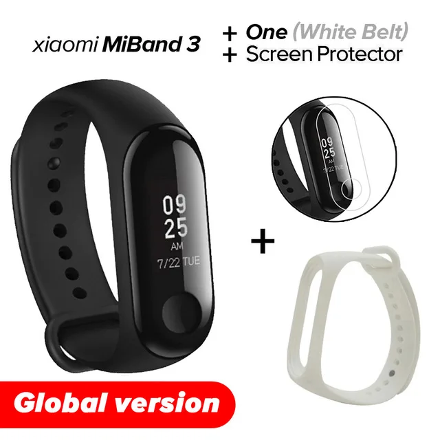 Xiao mi Band 3 mi band 3 фитнес-трекер пульсометр 0,78 ''OLED дисплей Bluetooth 4,2 для Android IOS - Цвет: Global White N Film