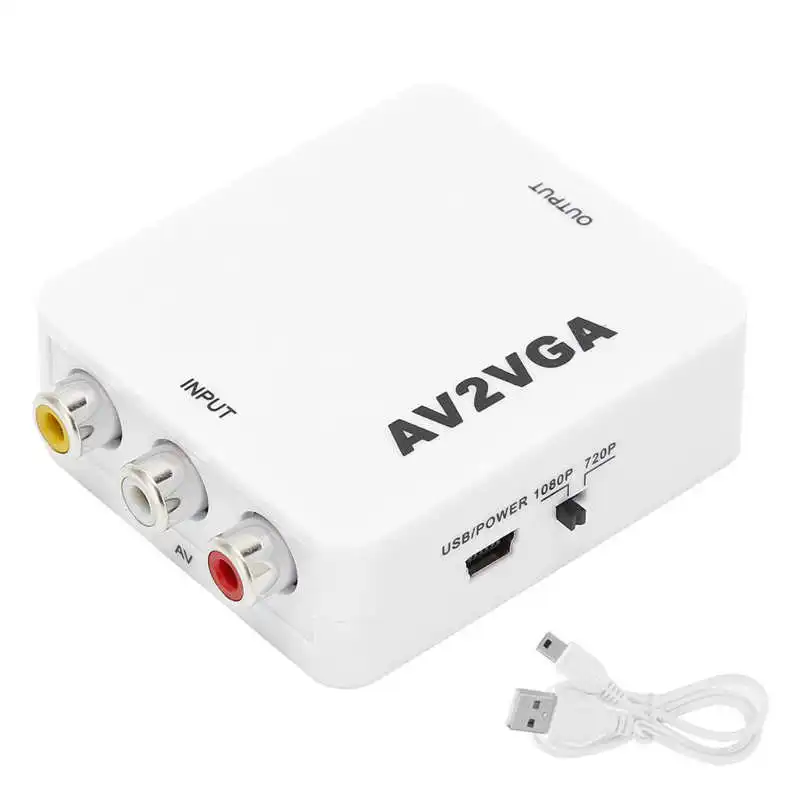 For AV to VGA Conveter Portable 1920x1080 HD AV2VGA Video Converter with USB Cable | Безопасность и защита