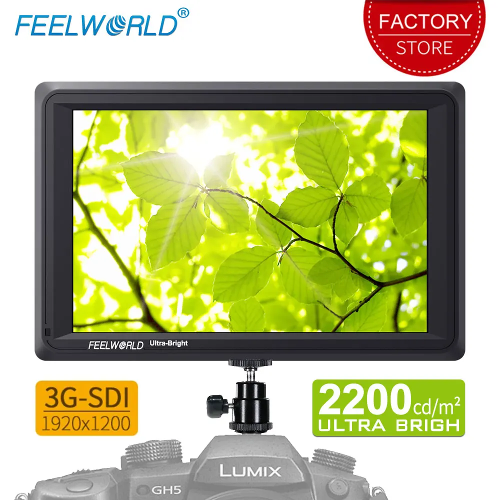 

Feelworld 4K HDMI DSLR Camera Field 7 Inch 3G SDI Monitor Ultra Bright 2200nit Full HD 1920x1200 LCD IPS for Outdoors FW279S