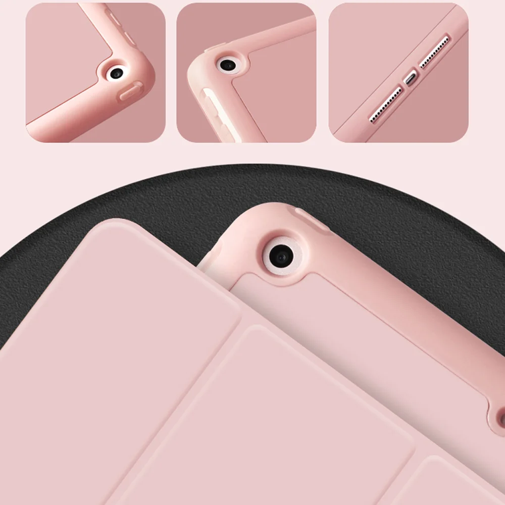 Чехол для нового iPad 9,7 дюйма чехол с карандашом, ZVRUA тонкий трехслойный смарт-чехол из искусственной кожи с функцией пробуждения сна