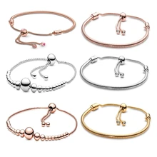 Bracelets d'amitié en argent Sterling 925 pour femmes, bijoux d'été à la mode, perles Pandora originales, cadeau, bricolage, breloque de créateur 