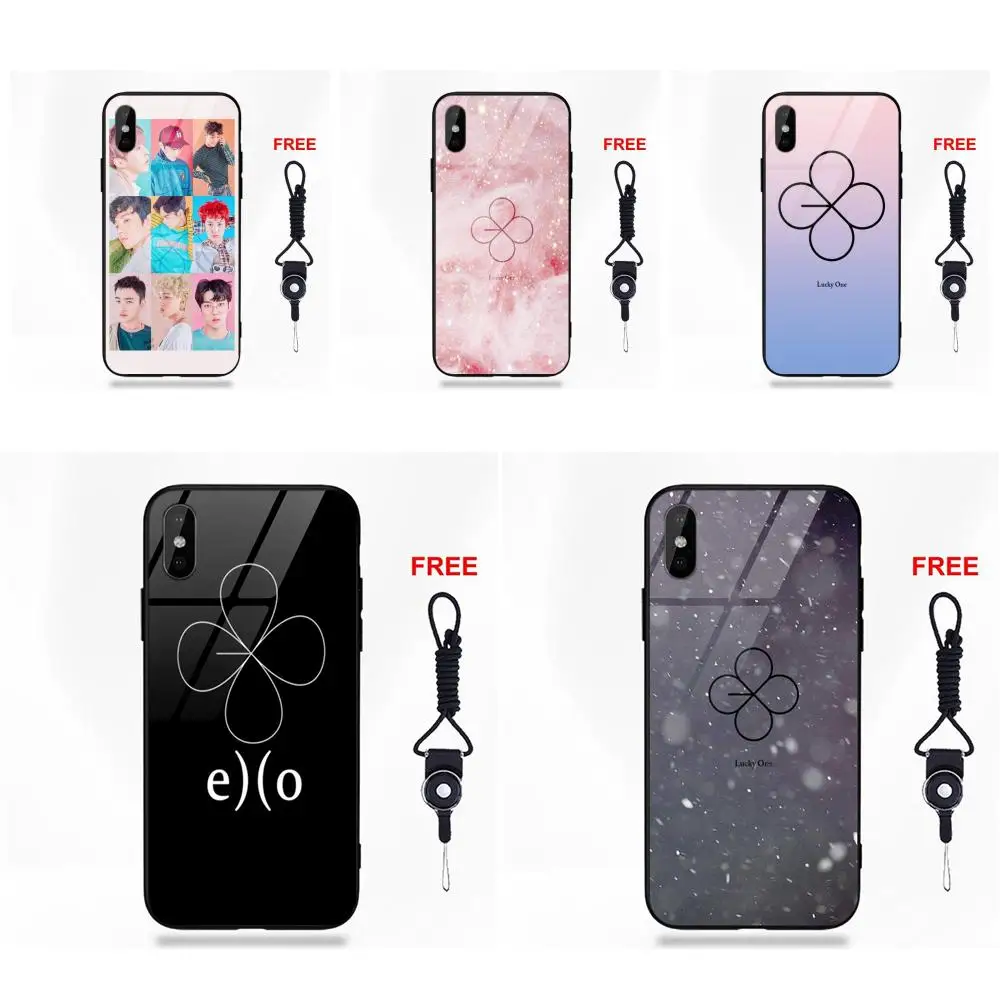 

Tempered Glass Case Exo Lucky One For Huawei Honor 7X P20 Lite Mate 10 Pro For Galaxy S8 S9 Plus Redmi 5 Note 5A 6 Glass Case