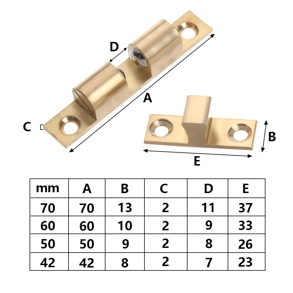Cabinet Door Stop Brass Door Stop Lock Buckle Cupboard Roller Catch