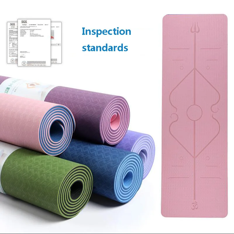 

Two-Color/Monochrome Posture Line Tpe Yoga Mat Non-Slip Training Dance Environmental Protection And Sports Fitness For Yoga Mat
