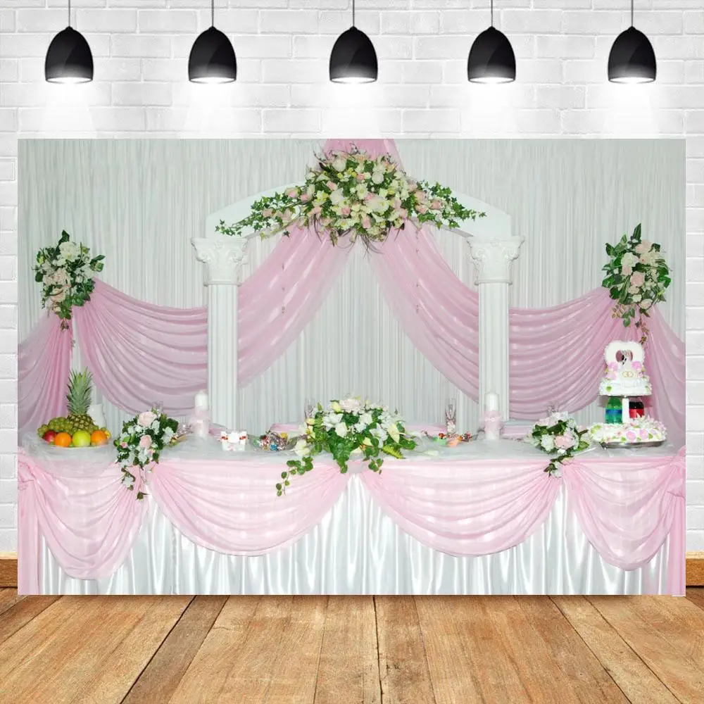 Wedding Day Cake Table Photography Backgrounds Flowers Decoration Marriage  Ceremony Dinner Party Stage Backdrops Photographic|Background| - AliExpress