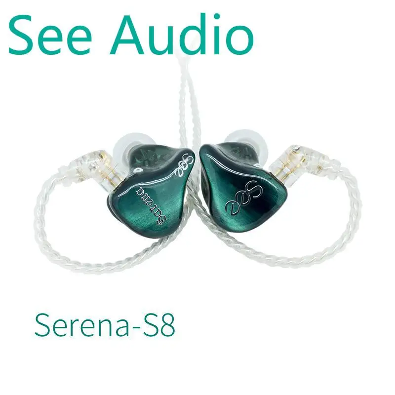 SeeAudio Serena 8 S8 8BA Knowles Balanced Armature Customize HIFI Music Monitor DJ Studio ACG Bass Audiophile Earbuds Earphones