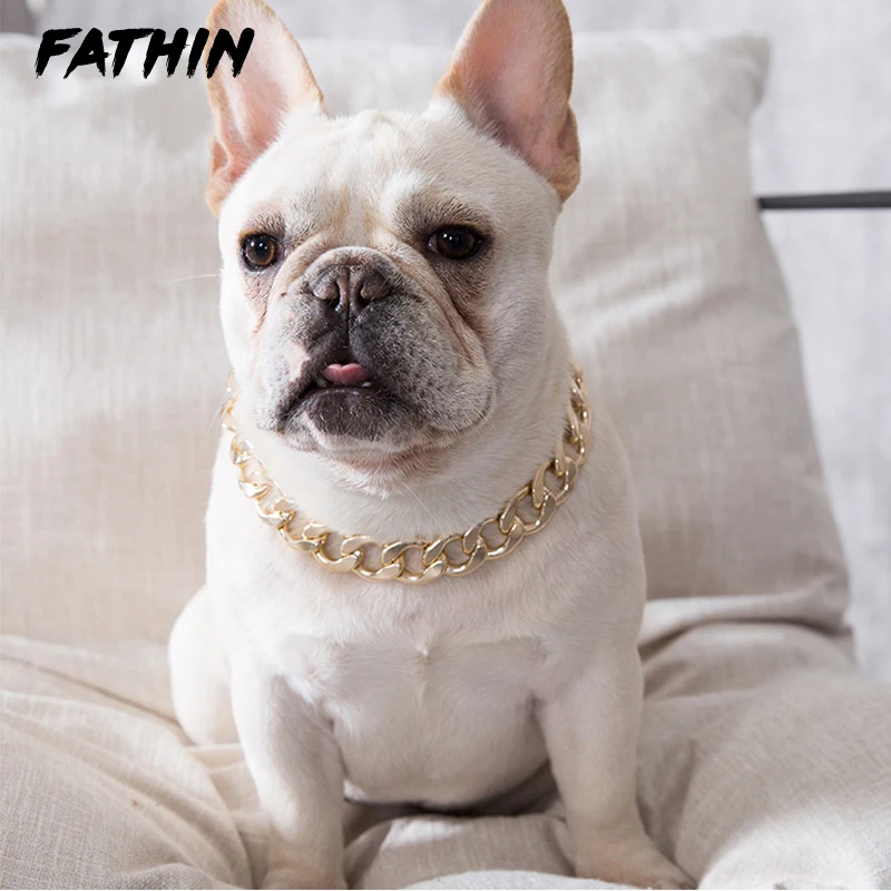 Plastic Punk Gold Dog Collar 37CM