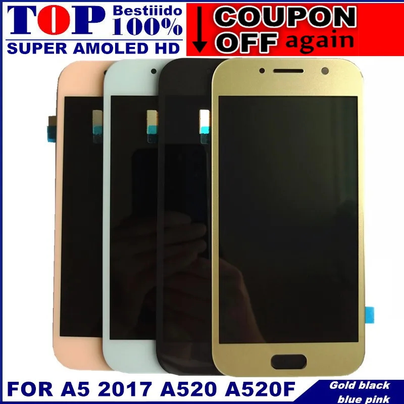 Мобильный телефон ЖК s для Samsung Galaxy A5 2017 A520 A520F A520F/DS AMOLED дисплей сенсорный экран