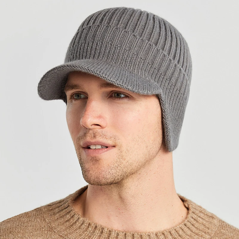 Plain Earflap Cap Casual Beanie Hat 
